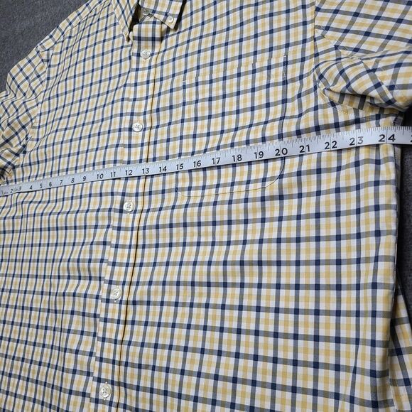 Duluth Trading Co Shirt Mens Large Yellow Blue Plaid Button Down Casual Cotton - Picture 4 of 8